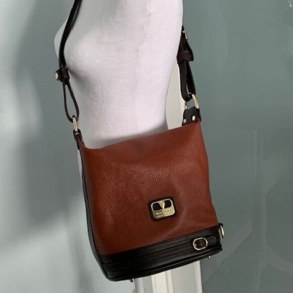 Valentina Burnt Orange and Dark Brown Bucket Bag - Picture 4 of 4